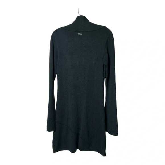 0389W. PRANA LONG SLEEVE COWL NECK KNEE LENGTH DRESS SIZE SMALL BLACK IN SOLID - Picture 6 of 9